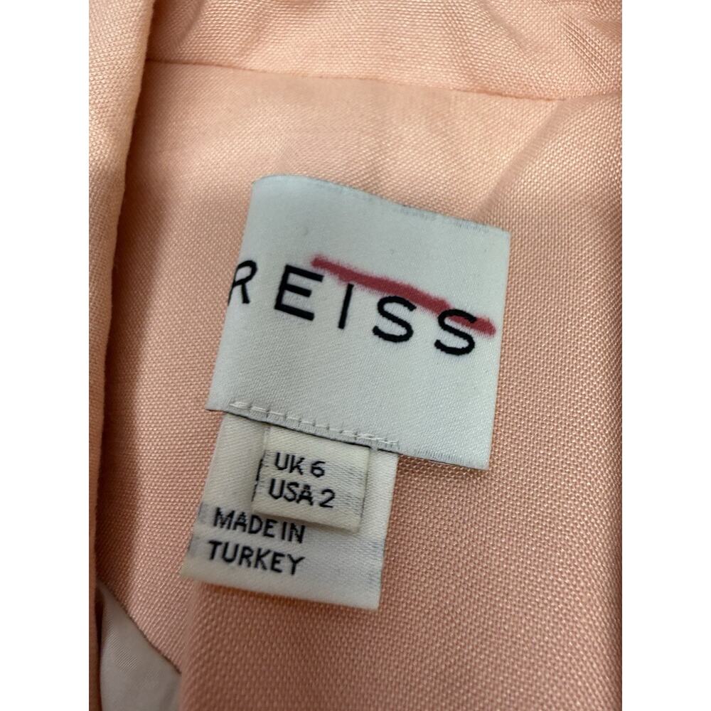 Reiss Santor Peach Wool Blend Seamed One Button Blazer US 2 - Picture 10 of 11